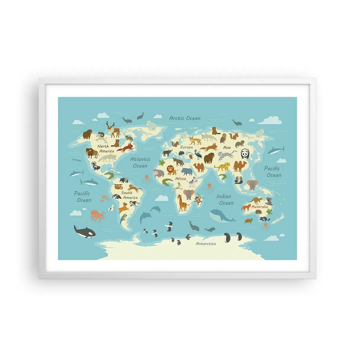 Affiche dans un cadre blanc - Poster - De bons voisins - 70x50 cm