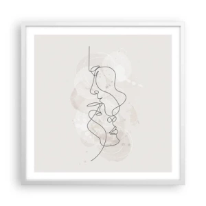 Affiche dans un cadre blanc - Poster - Emmêlé dans une étreinte - 60x60 cm