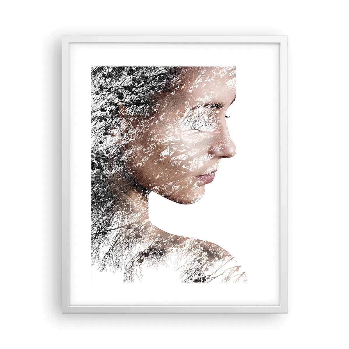 Affiche dans un cadre blanc - Poster - L'âme de la forêt - 40x50 cm