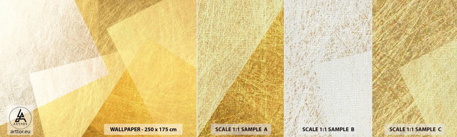 Échantillon de Papier Peint Premium Canvas - Météo géométrique - Brillant, Texture, Géométrique - 100x30 cm