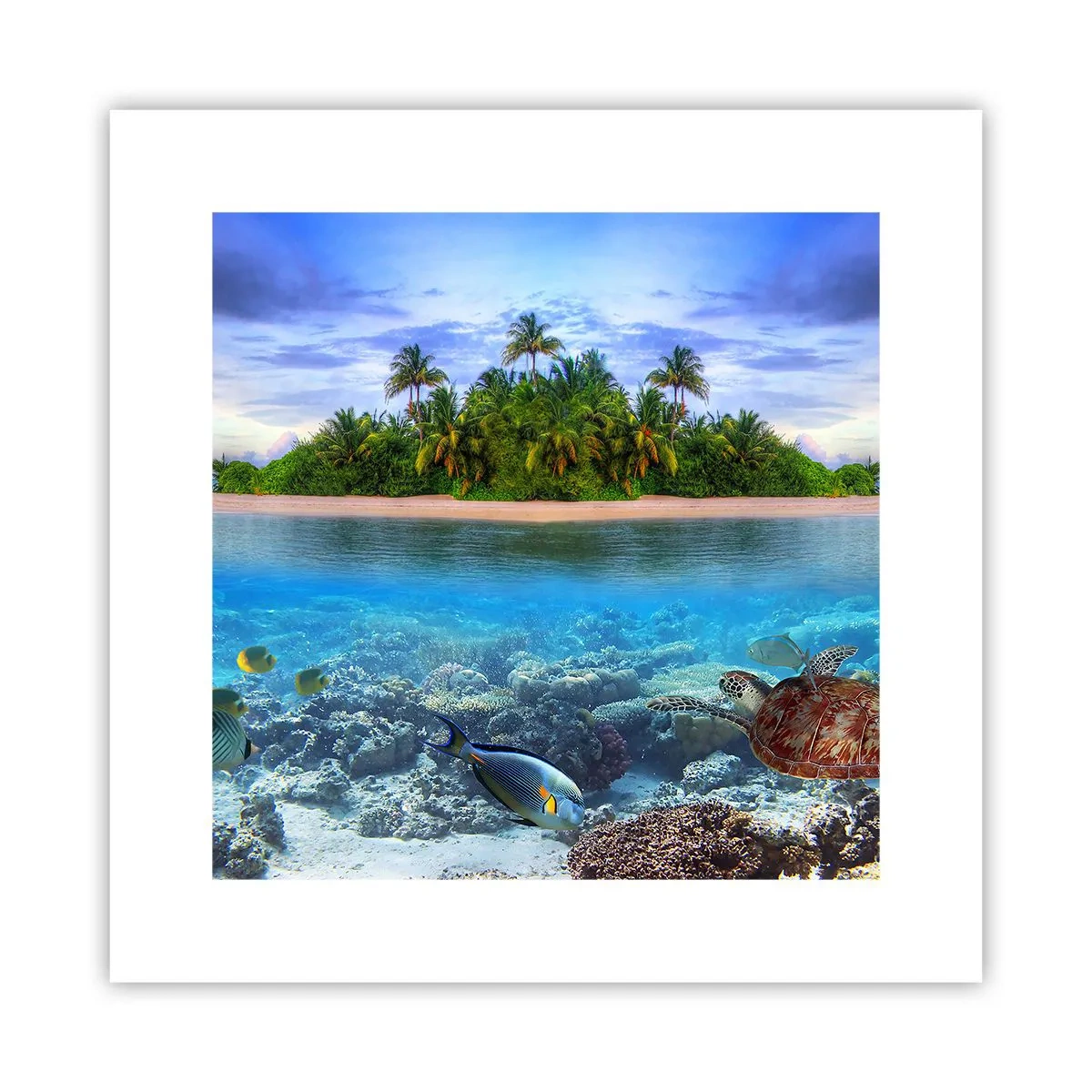 Affiche - Poster - L'île céleste vous invite - 30x30 cm