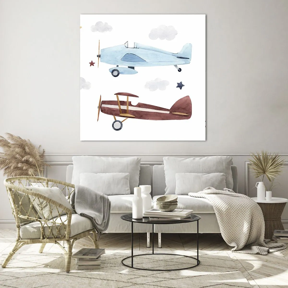 Impression sur verre - Image sur verre - Monsieur le pilote, nous vous attendons ! - 70x70 cm