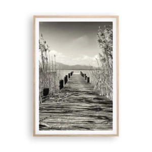 Affiche dans un chêne clair - Poster - Dans le calme de l'herbe - 70x100 cm