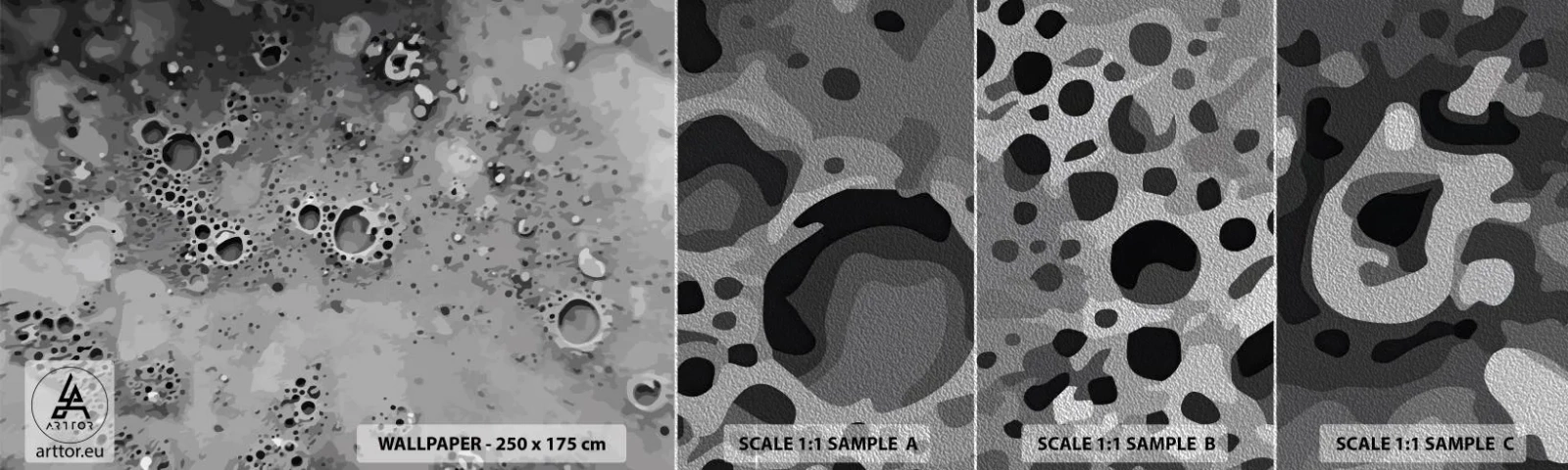 Échantillon de Papier Peint Premium Sand - Comme un paysage lunaire - Composition, Morceau, Graphique - 100x30 cm