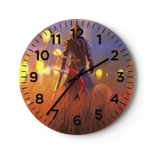 Horloge murale - Pendule murale - Chevalier errant - 30x30 cm