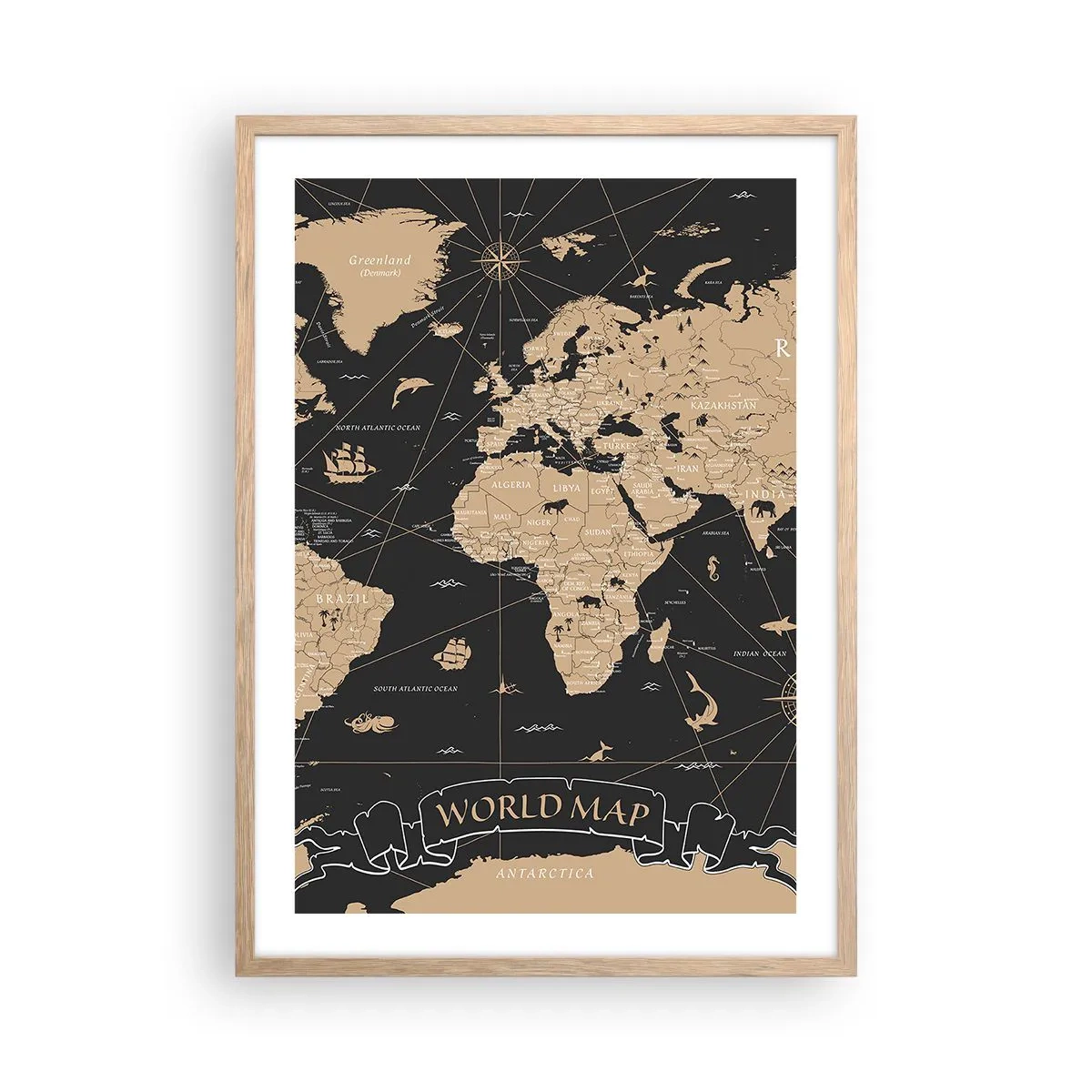 Affiche dans un chêne clair - Poster - Les limites de mon monde - 50x70 cm