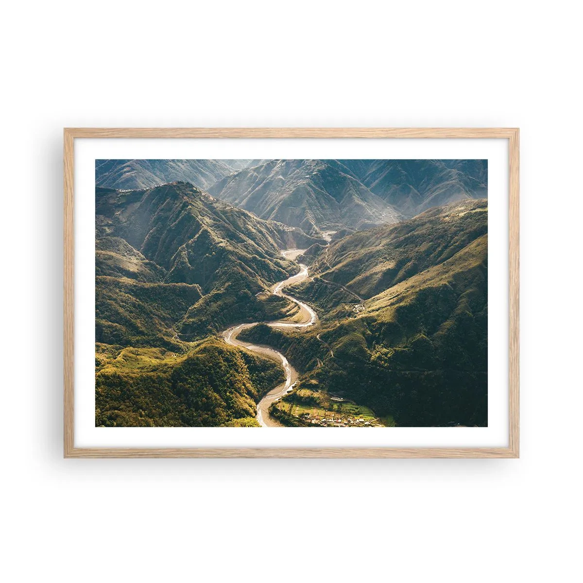 Affiche dans un chêne clair - Poster - Directement du coeur des montagnes - 70x50 cm