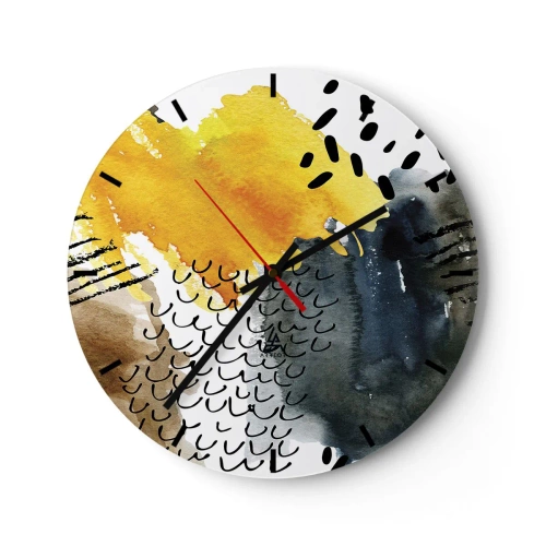 Horloge murale - Pendule murale - Rencontre des éléments - 40x40 cm
