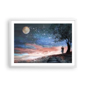 Affiche dans un cadre blanc - Poster - Spectacle étoilé - 70x50 cm