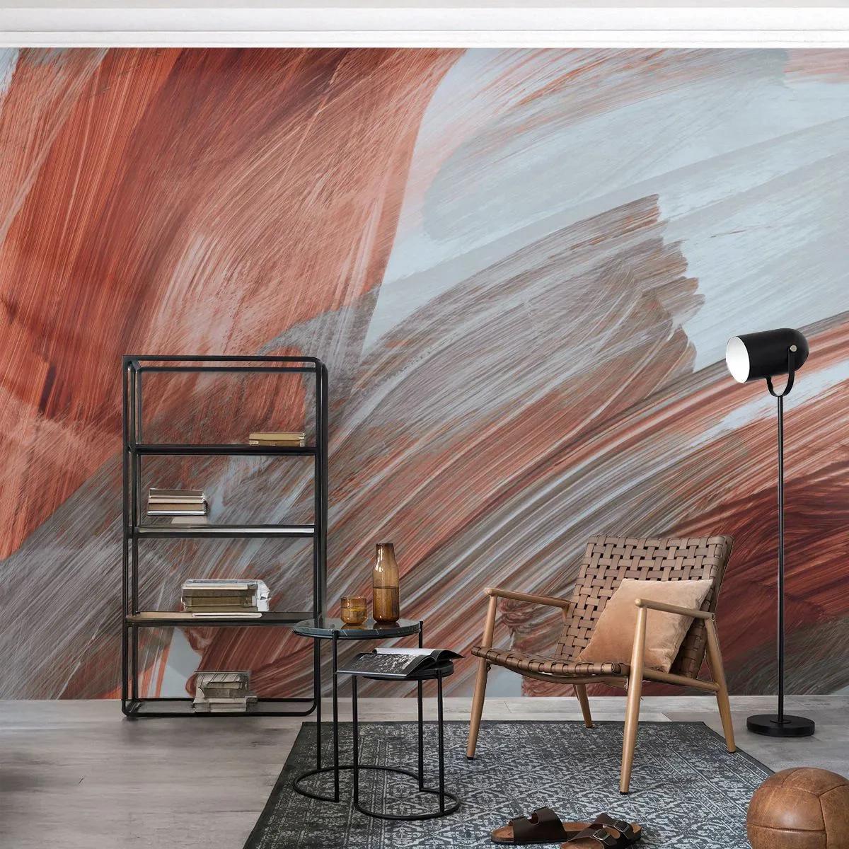 Papier Peint Photo Premium Canvas - Abstraction venteuse et automnale - Morceau, Chaos, Minimalisme - 250x175 cm