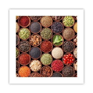 Affiche - Poster - Toutes les saveurs du monde - 40x40 cm