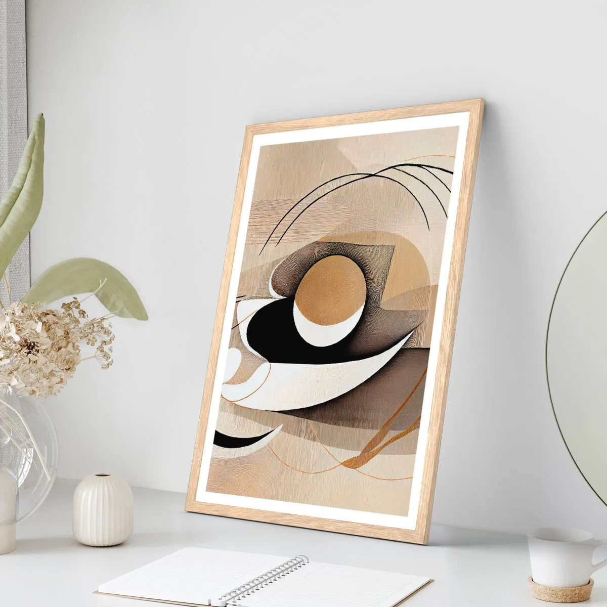 Affiche dans un chêne clair - Poster - Composition : l'essence des choses - 30x40 cm