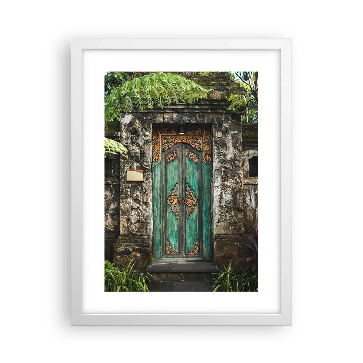 Affiche dans un cadre blanc - Poster - Porte vers un monde exotique - 30x40 cm