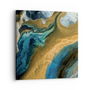 Impression sur toile - Image sur toile - Bleu - jaune - influences mutuelles - 30x30 cm