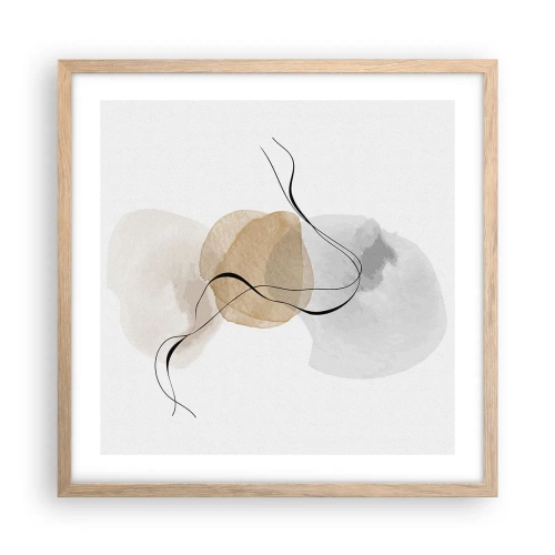 Affiche dans un chêne clair - Poster - Perles d'air - 50x50 cm