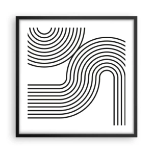 Affiche dans un cadre noir - Poster - En plein virage - 50x50 cm