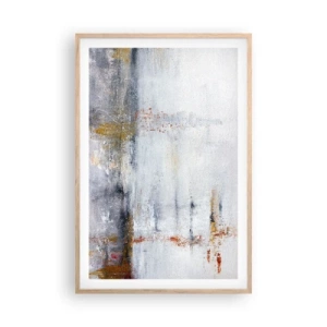 Affiche dans un chêne clair - Poster - Derrière l'air un rideau - 61x91 cm