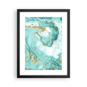 Affiche dans un cadre noir - Poster - Sous la grande vague de l'ère Edo - 30x40 cm