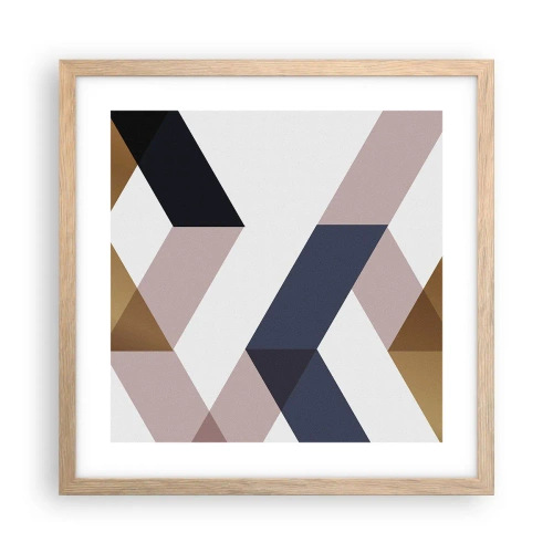 Affiche dans un chêne clair - Poster - Plats et angles - 40x40 cm