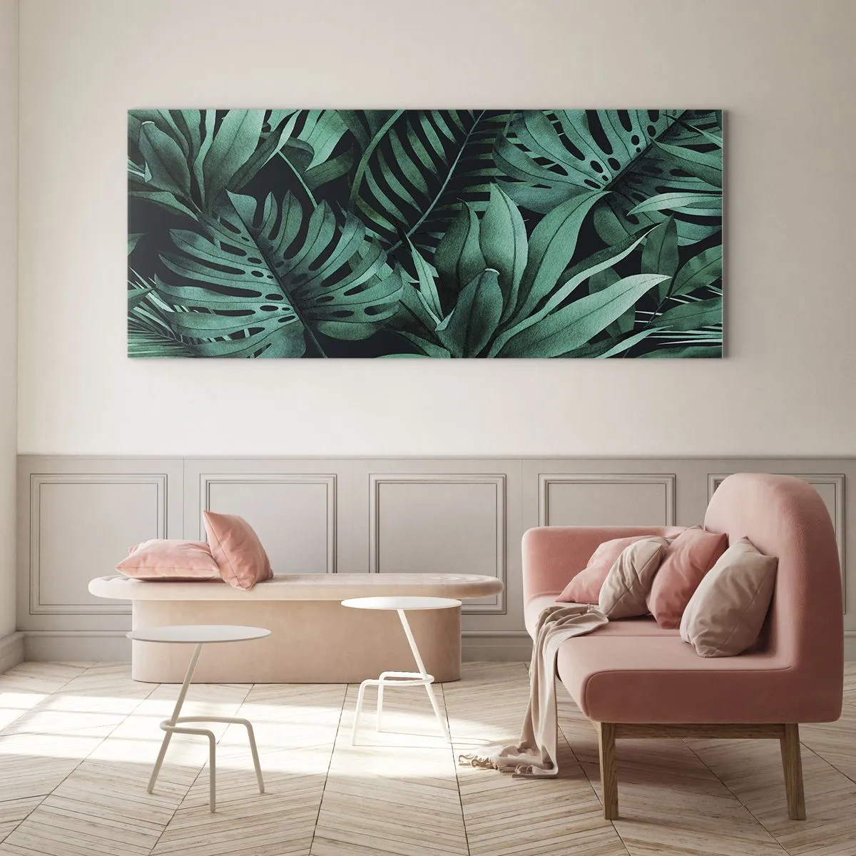 Impression sur verre - Image sur verre - Profondeur du vert tropical - 100x40 cm