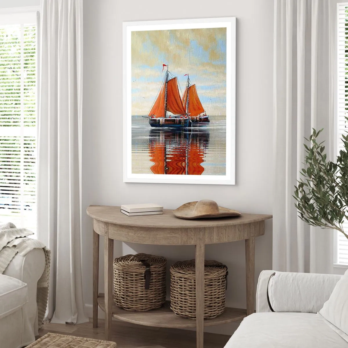 Affiche dans un cadre blanc - Poster - He, navigue, marin - 40x50 cm