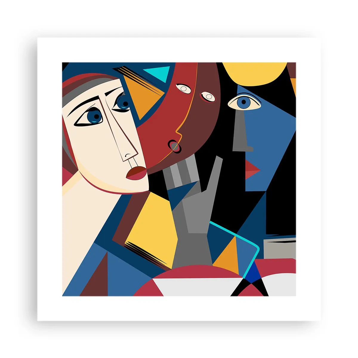 Affiche - Poster - Une conversation entre cubistes - 40x40 cm