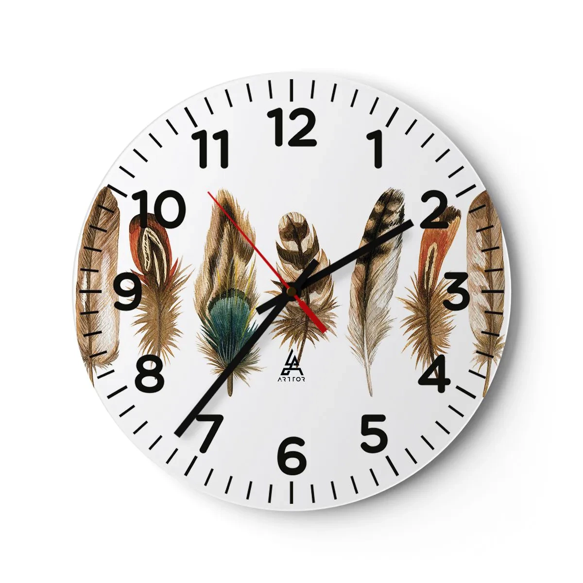 Horloge murale - Pendule murale - Variation à plumes - 30x30 cm