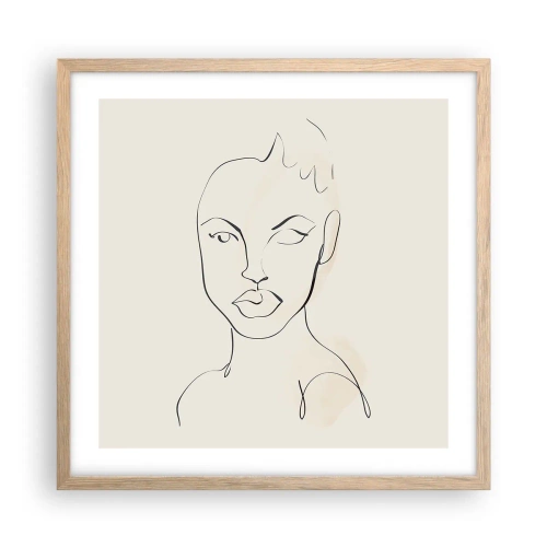 Affiche dans un chêne clair - Poster - Esquisse de la sensualité - 50x50 cm