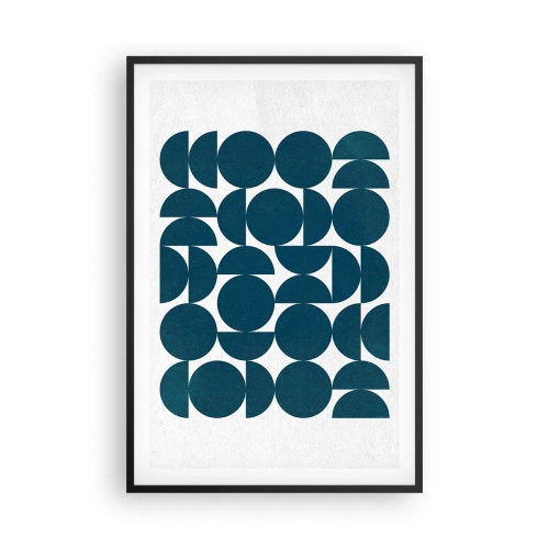 Affiche dans un cadre noir - Poster - Cercles et demi-cercles - 61x91 cm