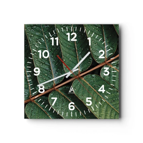 Horloge murale - Pendule murale - Au rythme de la verdure - 30x30 cm