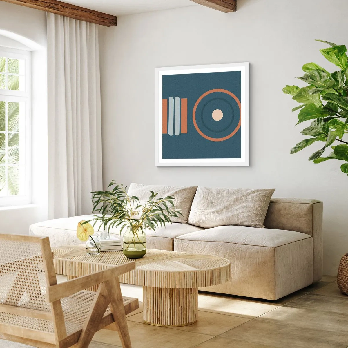 Affiche dans un cadre blanc - Poster - Essence des choses - 60x60 cm