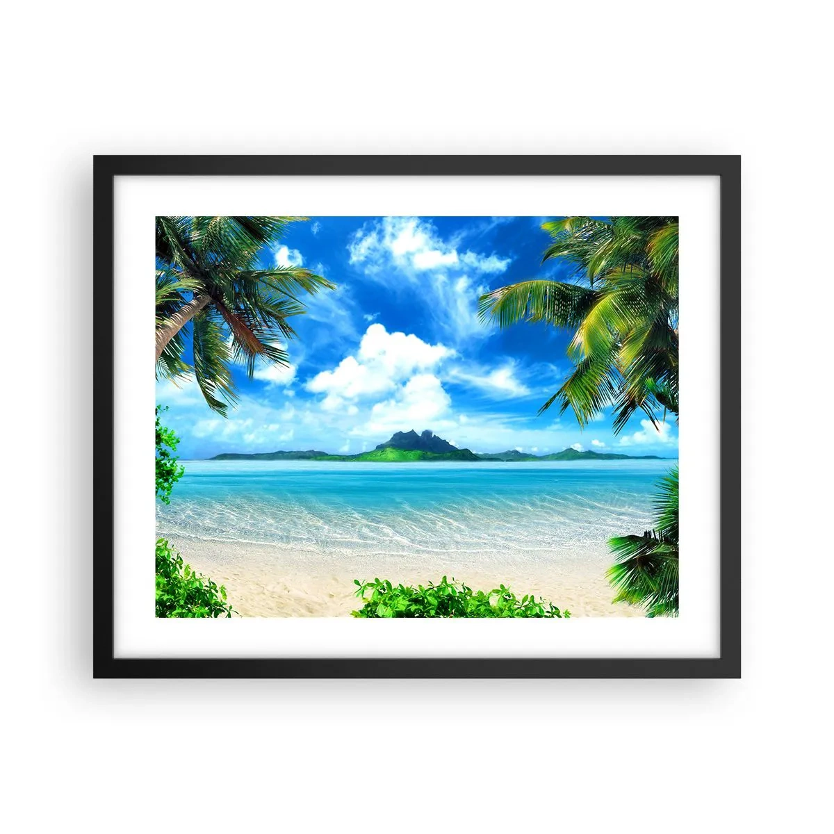 Affiche dans un cadre noir - Poster - L'azur des tropiques - 50x40 cm
