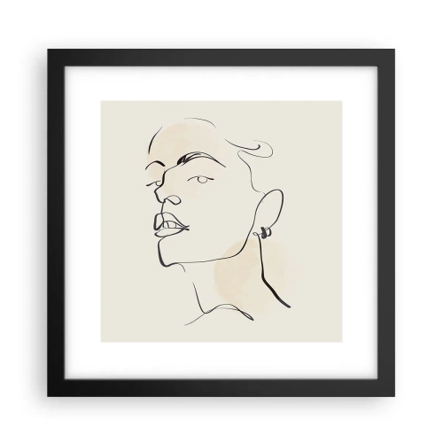 Affiche dans un cadre noir - Poster - Regard fier - 30x30 cm