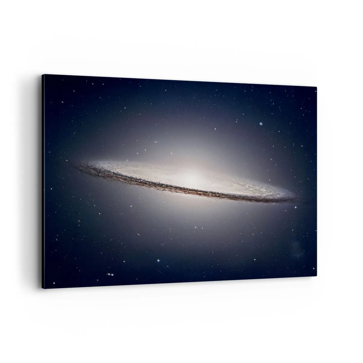 Impression sur toile - Image sur toile - Une galaxie spirale sur fond d'espace étoilé - 120x80cm - Il y a bien longtemps, dans une galaxie très lointaine… - Décoration murale moderne pour le salon et la chambre ARTTOR