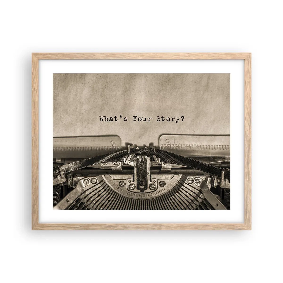 Affiche dans un chêne clair - Poster - Réponds-moi - 50x40 cm