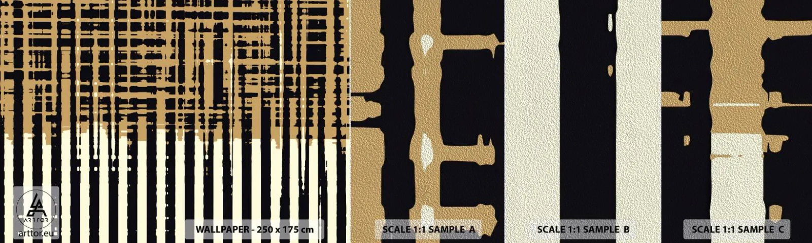 Échantillon de Papier Peint Premium Sand - Abstraction architecturale - Abstraction, Morceau, Lignes - 100x30 cm