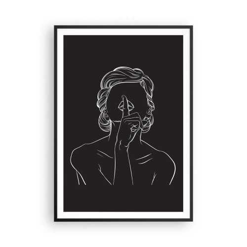 Affiche dans un cadre noir - Poster - La beauté s'épanouit en silence - 70x100 cm