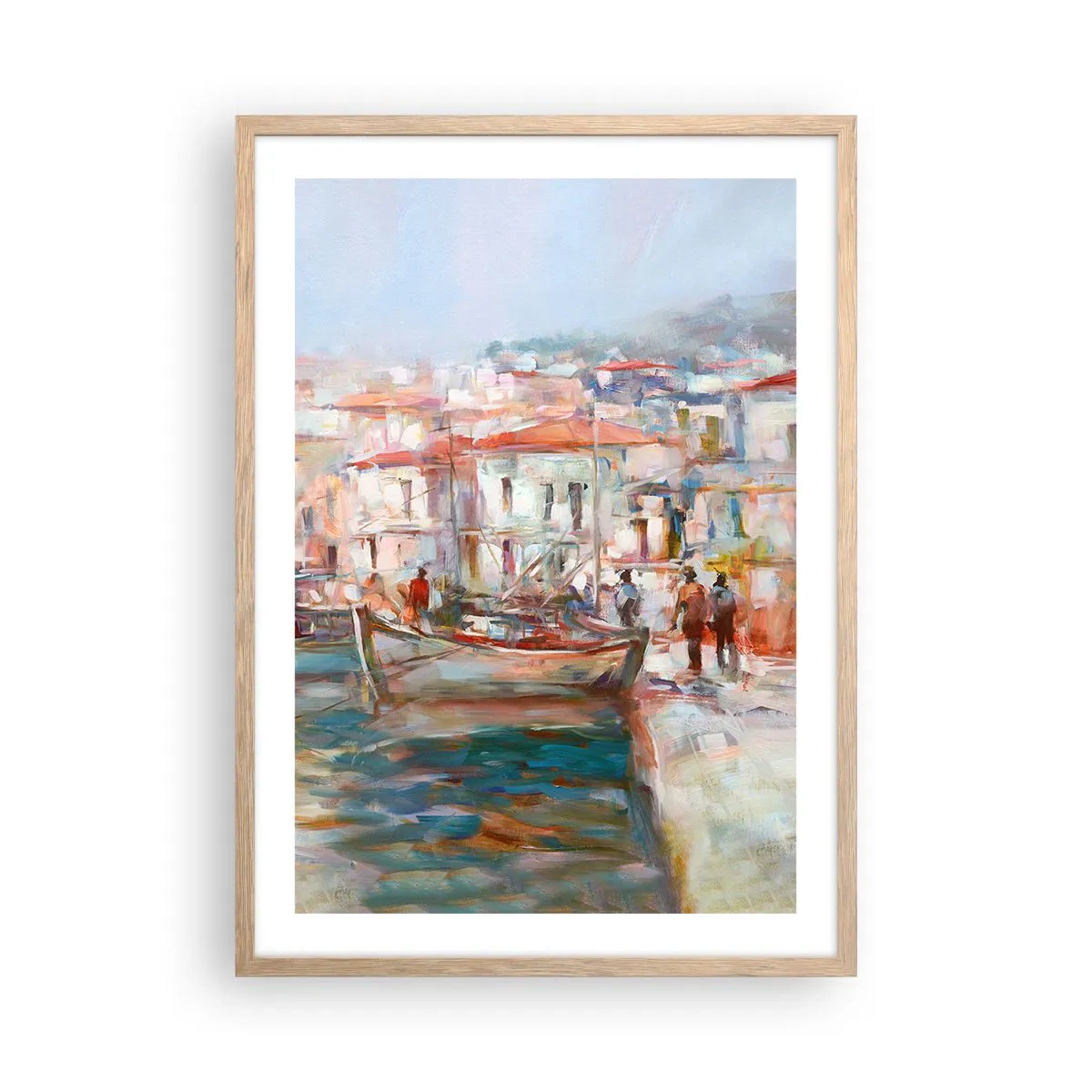 Affiche dans un chêne clair - Poster - Vacances pastelles - 50x70 cm