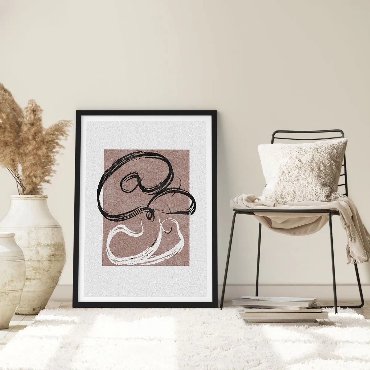 Affiche dans un cadre noir - Poster - Composition – la recherche de la plénitude - 40x50 cm