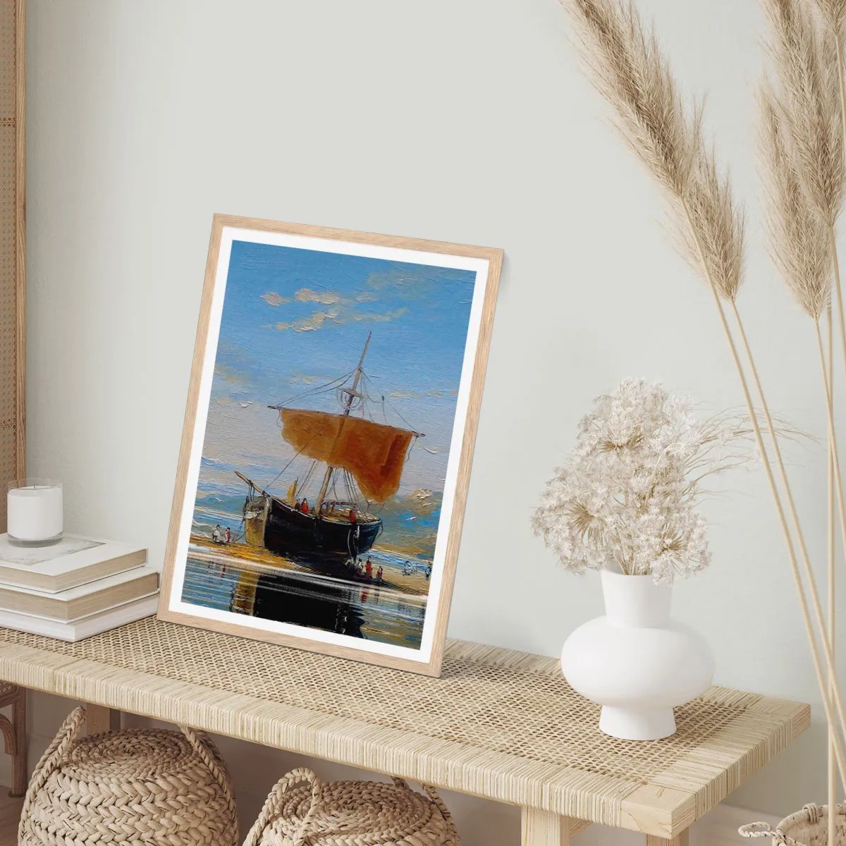 Affiche dans un chêne clair - Poster - Eau, terre, air - 70x100 cm