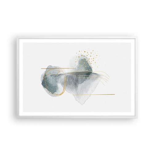 Affiche dans un cadre blanc - Poster - À propos de la relation entre le gris et l'or - 91x61 cm