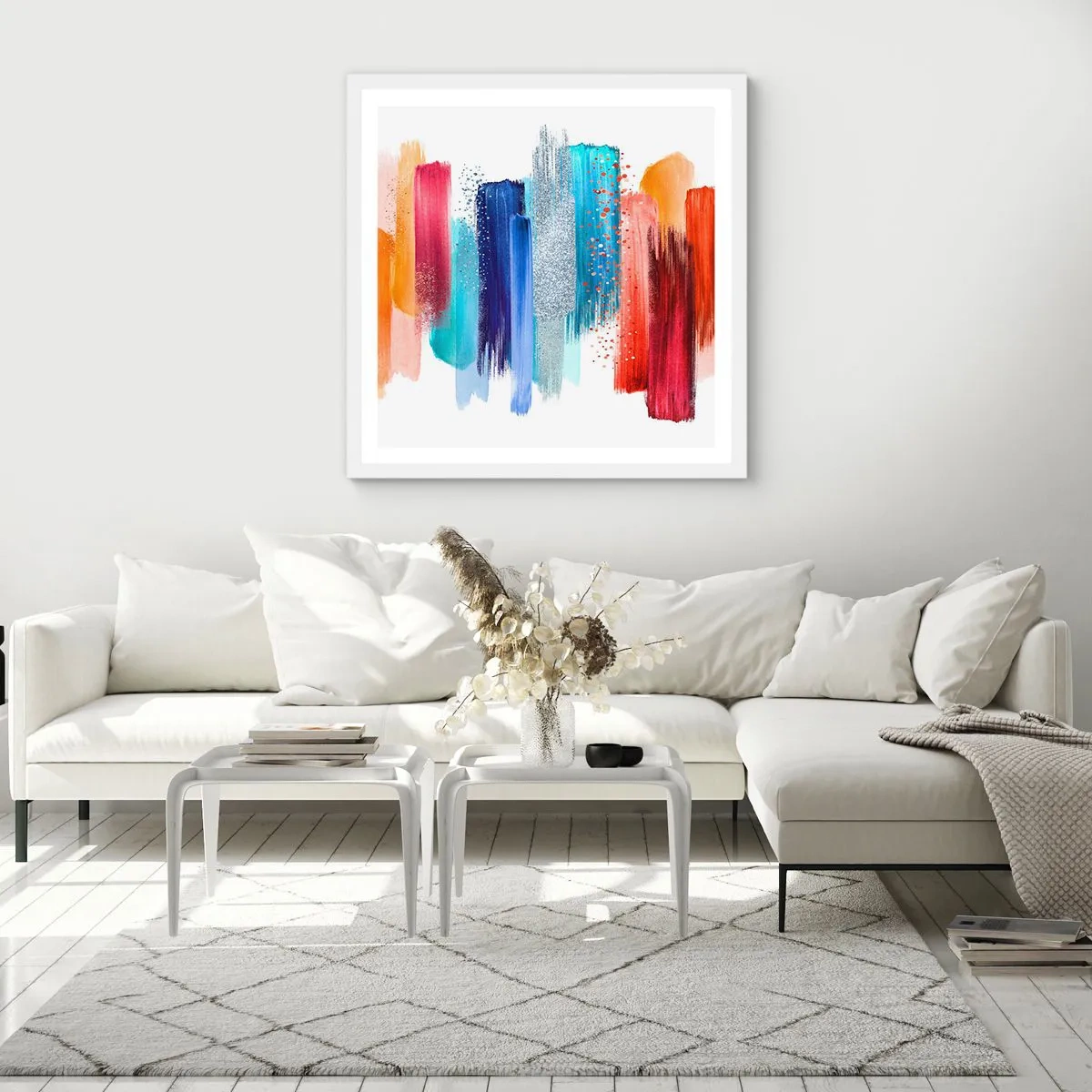 Affiche dans un cadre blanc - Poster - En haut et en bas - 40x40 cm