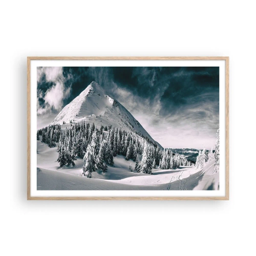 Affiche dans un chêne clair - Poster - Le pays de la neige et de la glace - 100x70 cm
