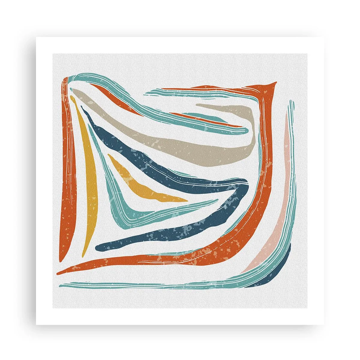 Affiche - Poster - Abstraction avec un sourire amical - 60x60 cm