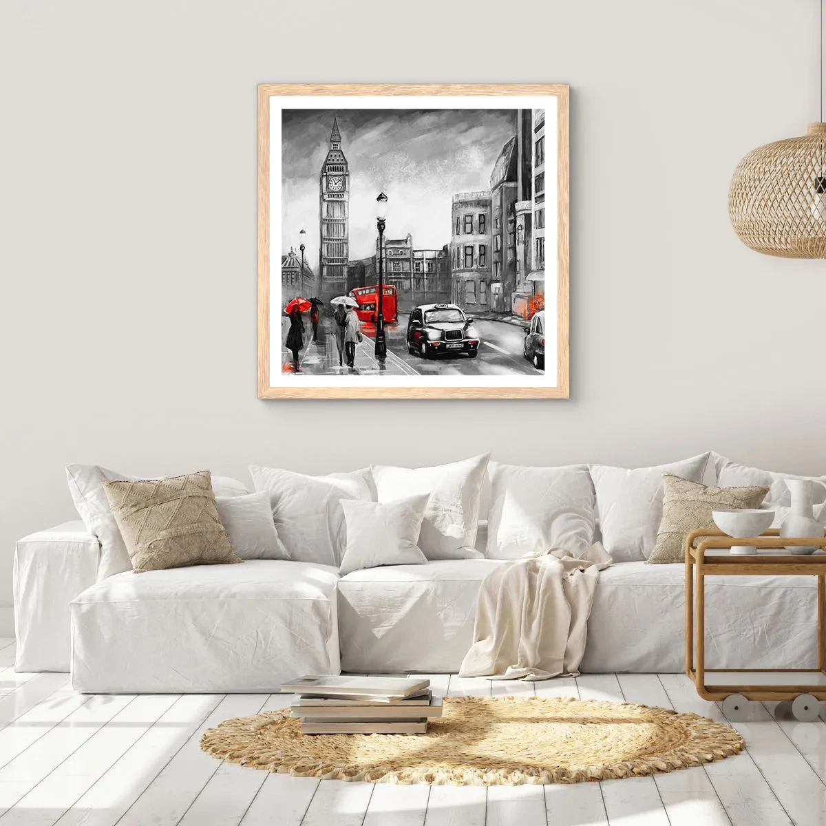 Affiche dans un chêne clair - Poster - Pas du tout une ville grise - 30x30 cm