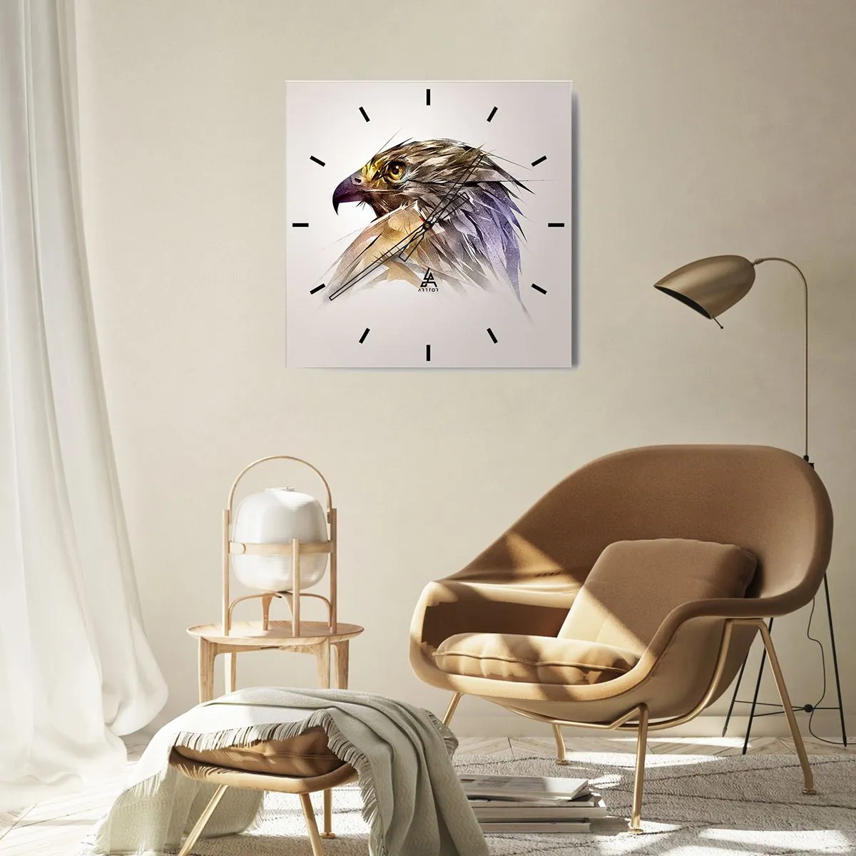 Horloge murale - Pendule murale - Portrait d'un guerrier - 40x40 cm