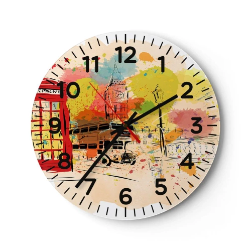 Horloge murale - Pendule murale - La ville de la variété - 40x40 cm
