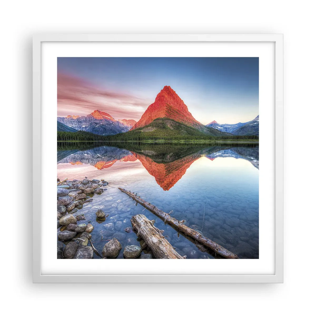 Affiche dans un cadre blanc - Poster - Chaleur et fraicheur - 50x50 cm