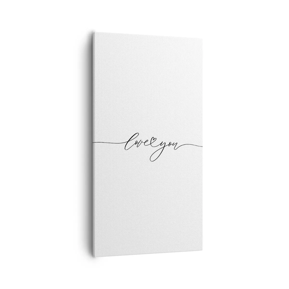 Impression sur toile - Image sur toile - Noir sur blanc - 55x100 cm