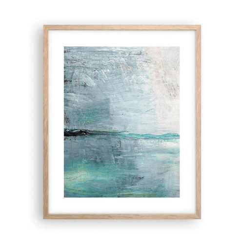 Affiche dans un chêne clair - Poster - Horizontalement en bleu - 40x50 cm